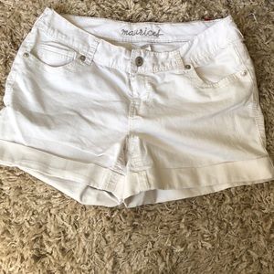 Maurice’s White Cuffed Jean Shorts